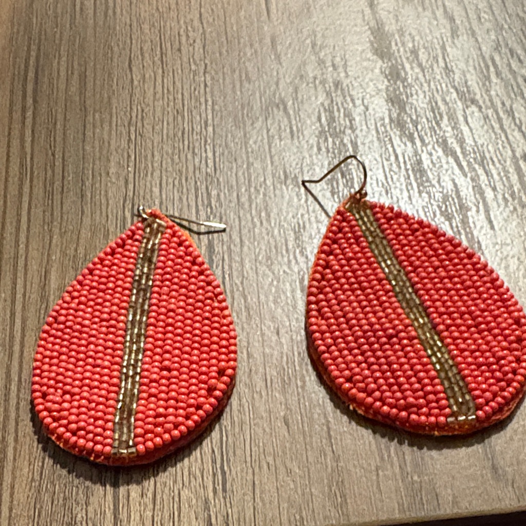 Baublebar Red And Gold Beaded Earrings 6$